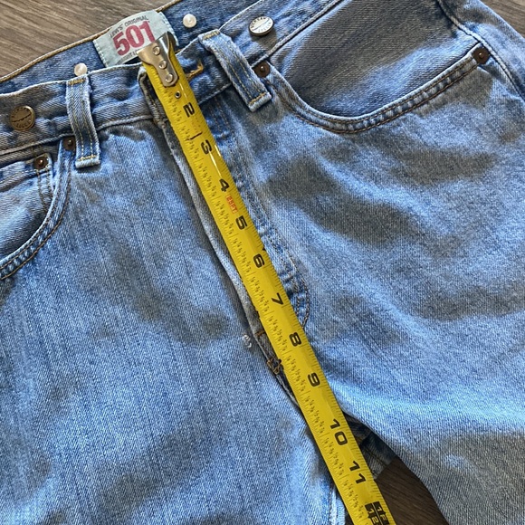 Levi  501 Bucksaw Logger Jeans Mens size Suspender buttons Blue Vintage 30”/31” - Picture 6 of 9
